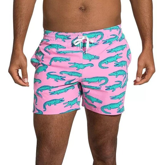 CHUBBIES Pink Alligator The Glades 7" Swim Trunks Shorts w/‎ Liner Men's Size L - Picture 6 of 7